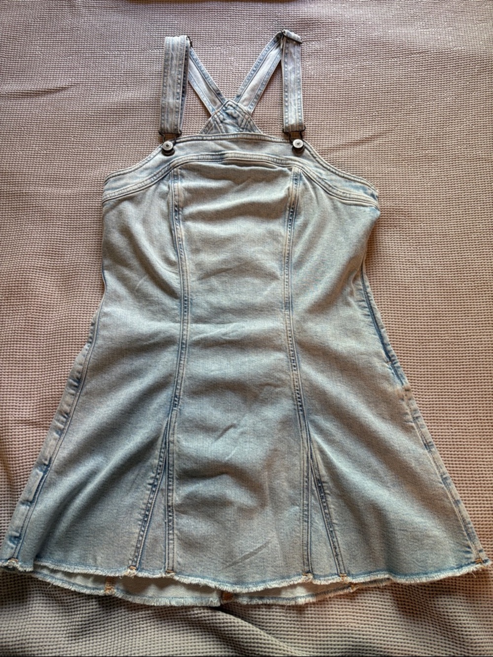 Light Blue Denim Dress with Adjustable Straps - American Eagle